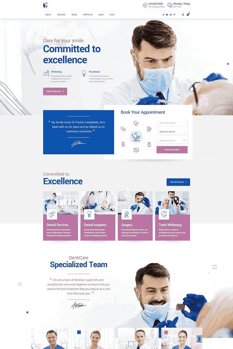Dentist website design optimized for conversions and sales