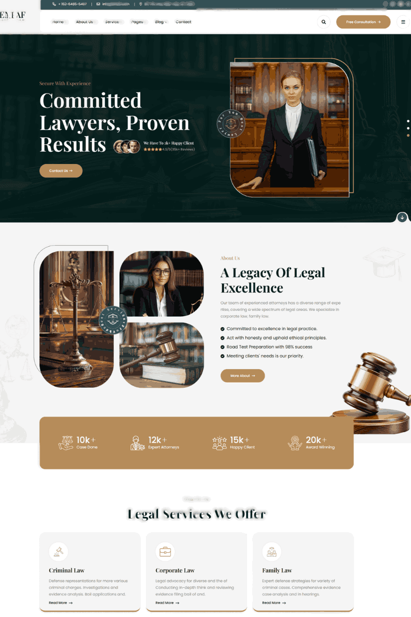 Professional law firm website design built for client acquisition
